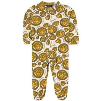 Shop Versace Gold Medusa Footed Baby Body