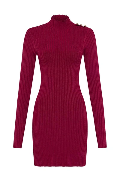 Shop Rebecca Vallance -  Danica Knit Mini Dress Magenta  - Size S