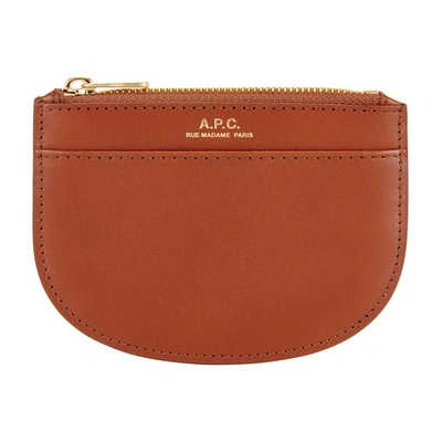 Shop Apc Demi-lune New Wallet In Hazelnut