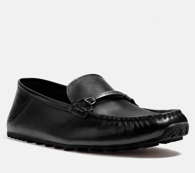 Shop Coach Collapsible Heel Driving Loafers In Black