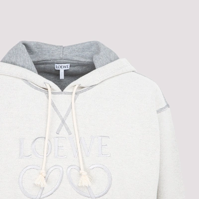 Shop Loewe Anagram Hoodie Sweatshirt In Grey