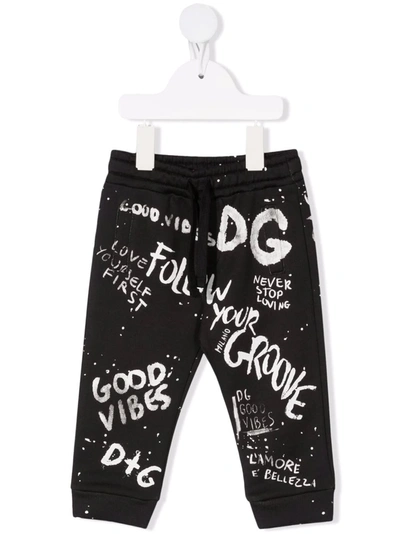 Shop Dolce & Gabbana Logo-print Track Pants In Black