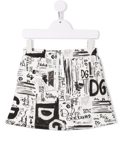 Shop Dolce & Gabbana Logo-print Mini Skirt In White