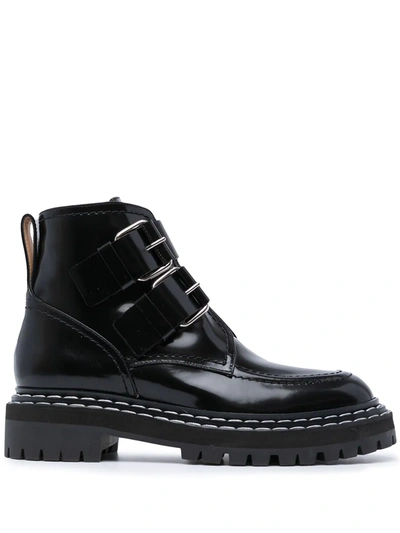 Shop Proenza Schouler Buckle-fastening Lug Sole Boots In Black