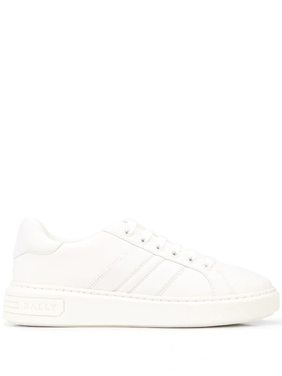 Shop Bally Mandy Leather Sneakers In Weiss