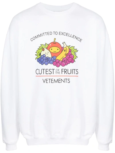 Shop Vetements Cutest Of Fruits Printed Sweatshirt In Weiss