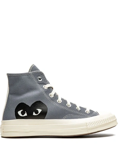 Shop Converse X Comme Des Garçons Play Chuck 70 Hi "steel Gray" Sneakers In Grey