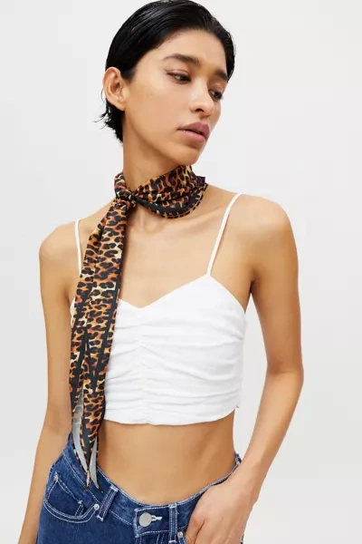 Shop Urban Outfitters Printed Neck Tie In Leopard