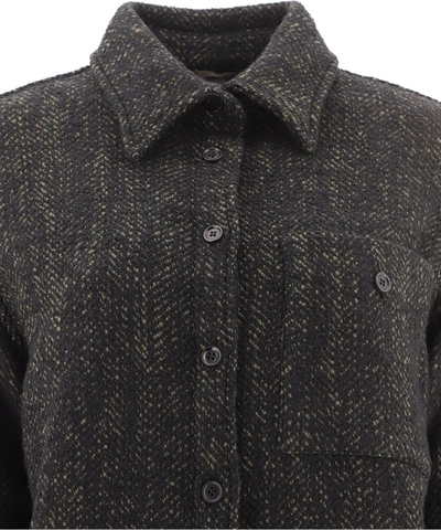 Shop Aspesi Tweed Overshirt In Black  