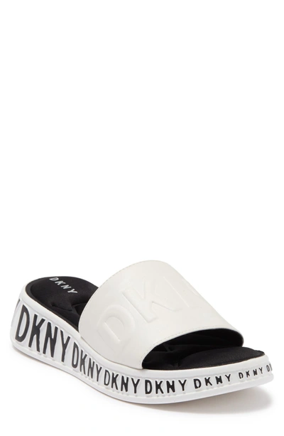 Dkny Mara Slide Sandal In White | ModeSens