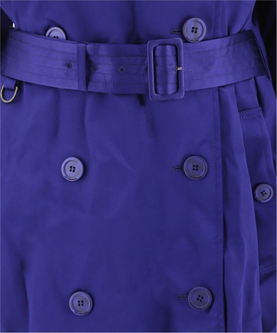 Shop Balenciaga "backwrap" Trench Coat In Blue