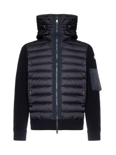 Shop Moncler Cardigan In Blu