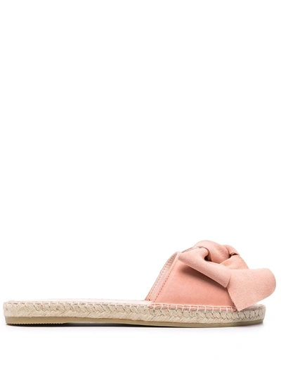 Shop Manebi Bow-detail Sandals In Rosa