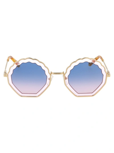 Shop Chloé Ce147s In Gold