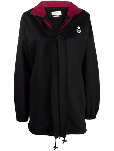 Shop Isabel Marant Étoile Logo-print Hooded Jacket In Black