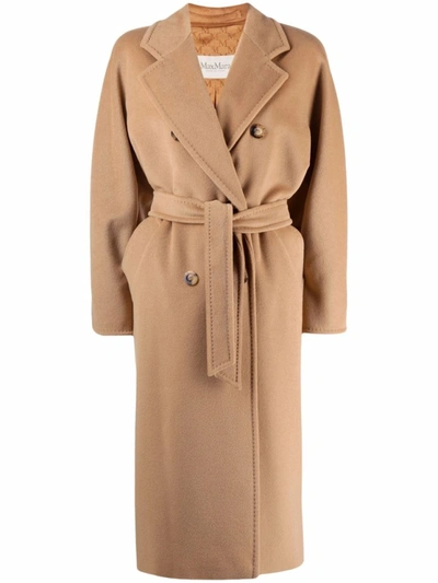 Shop Max Mara Madame Belted Coat In Brown