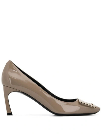 Shop Roger Vivier Grey Trompette Pumps