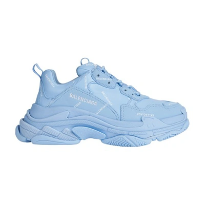 Shop Balenciaga Triple S Sneakers In Light Bleu White