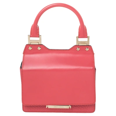 Pre-owned Jimmy Choo Pink Leather Top Flap Handle Bag