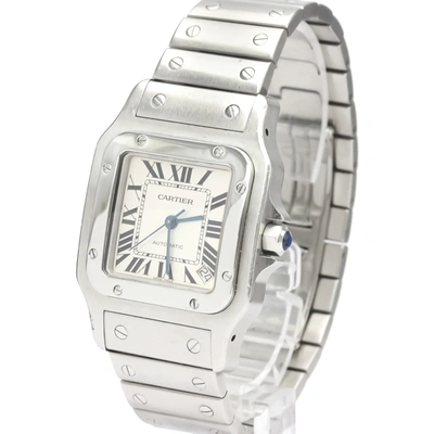 Pre-owned Cartier Silver Stainless Steel Santos Galbee Automatic W20098d6 Men's Wristwatch 32 Mm