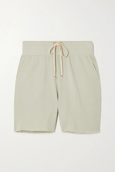 Shop Les Tien Yacht Frayed Organic Cotton-terry Shorts In Green