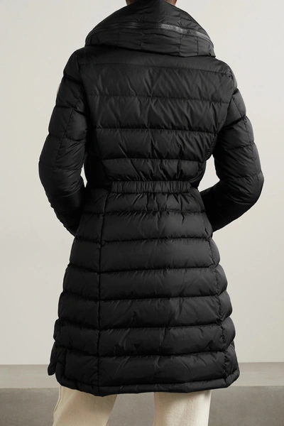 Shop Moncler Flammette Hooded Quilted Shell Coat In Black