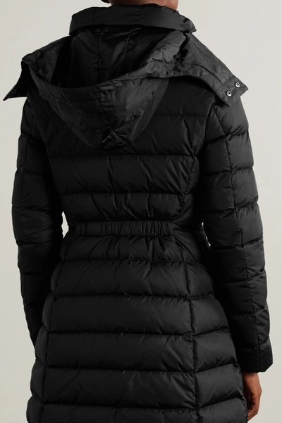 Shop Moncler Flammette Hooded Quilted Shell Coat In Black