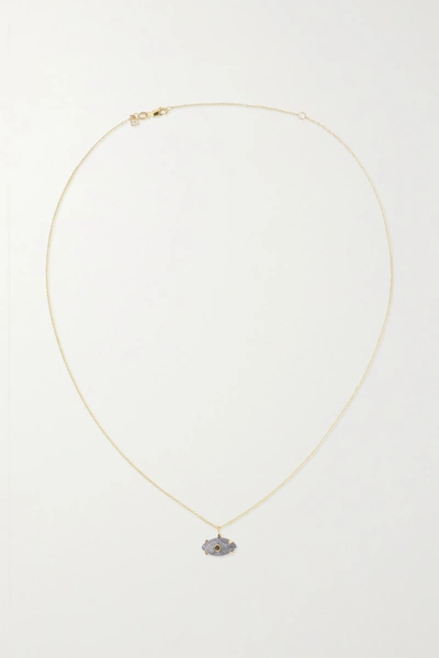 Sydney Evan 14-karat Gold, Labradorite And Sapphire Necklace In Gold