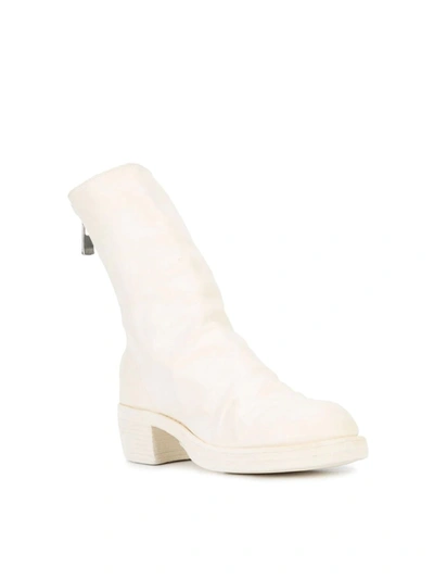 Shop Guidi Back Zipped Boots In White