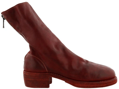 Shop Guidi Back Zipped Boots In Red