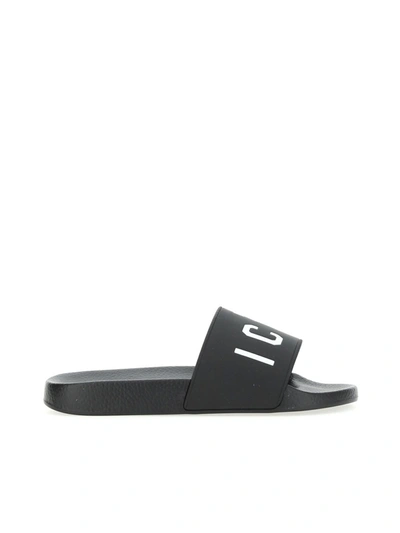 Shop Dsquared2 Flip Flops In Black+white