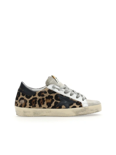 Golden Goose Mid-star Sneakers In Leopard Print Pony Hair And Suede In Leopard