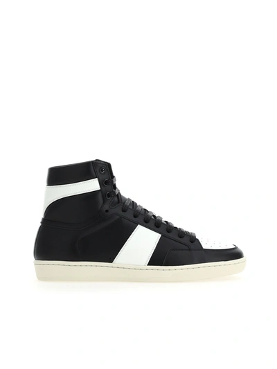 Shop Saint Laurent Sneakers In Black White