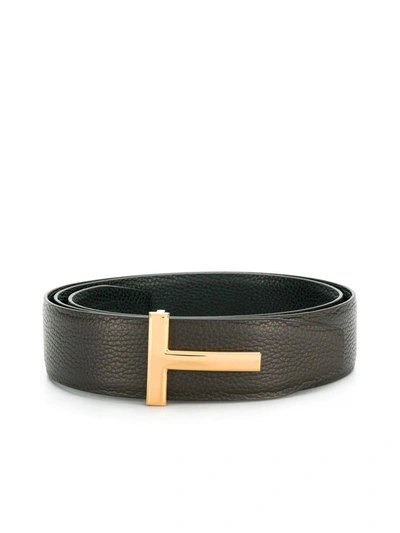Shop Tom Ford Belts In Brown Black