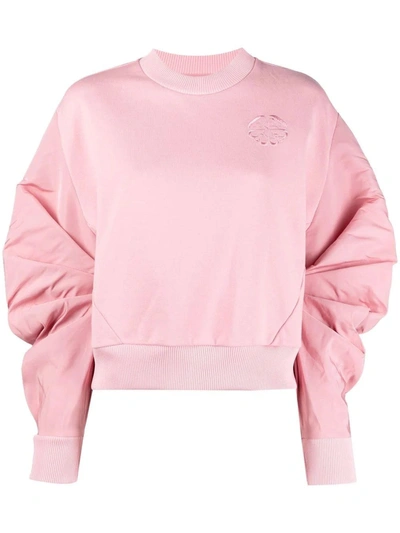 Shop Alexander Mcqueen Pink Logo-embroidered Sweatshirt