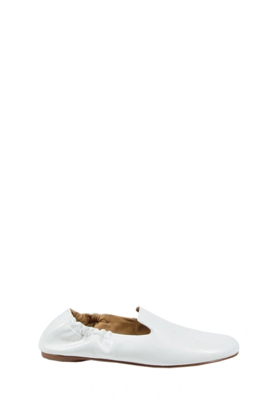 Shop Maison Margiela Kiki Ruched Flats In White