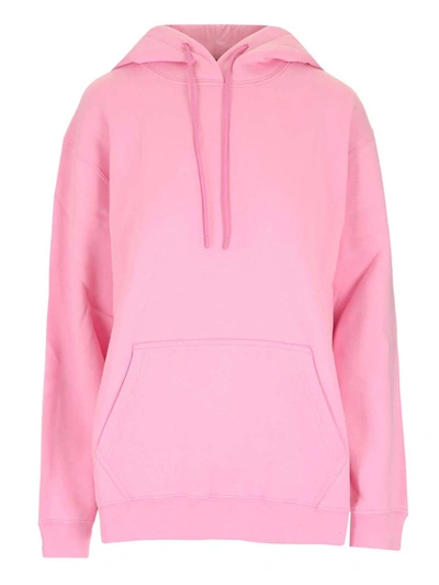 Shop Msgm Logo Hoodie In Pink