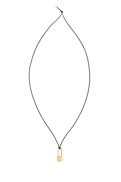 Shop Ambush Logo Engraved Padlock Detailed Necklace In Gold