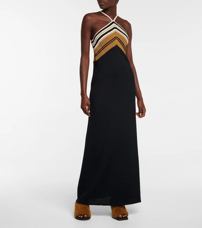 Shop Proenza Schouler Halterneck Knit Maxi Dress In Black