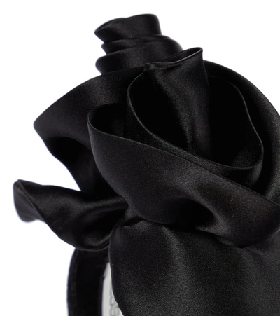 Shop Alessandra Rich Velvet And Satin Headband In Black