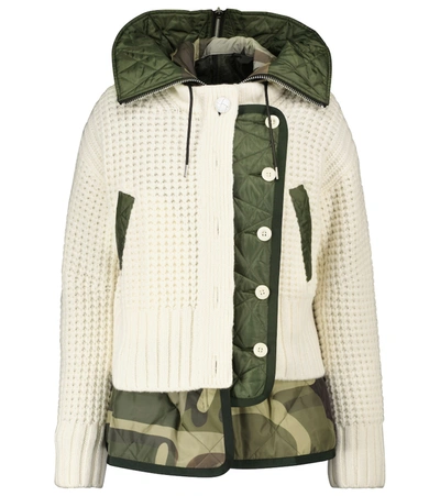 Shop Sacai X Kaws Wool And Quilted Jacket In Multicoloured