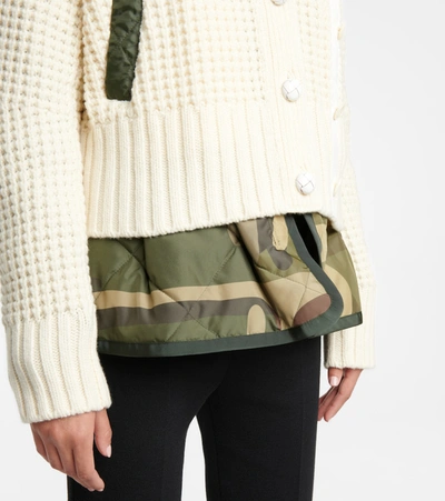 Shop Sacai X Kaws Wool And Quilted Jacket In Multicoloured