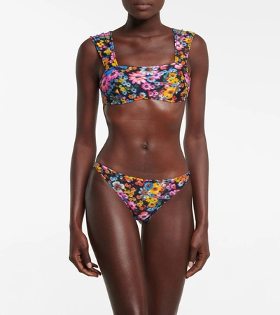 Shop Stella Mccartney Floral Bikini Top In Multicoloured