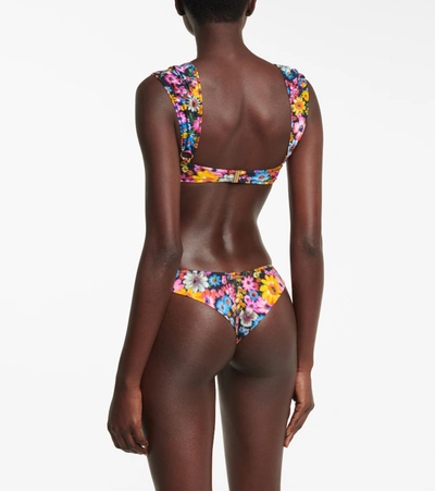 Shop Stella Mccartney Floral Bikini Top In Multicoloured