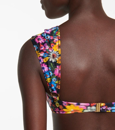 Shop Stella Mccartney Floral Bikini Top In Multicoloured