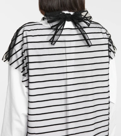 Dries Van Noten Striped Mesh Tie-neck Top In Multicoloured