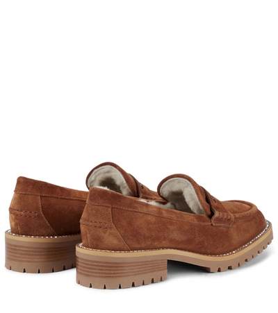 Shop Jimmy Choo Deanna Suede Loafers In Brown