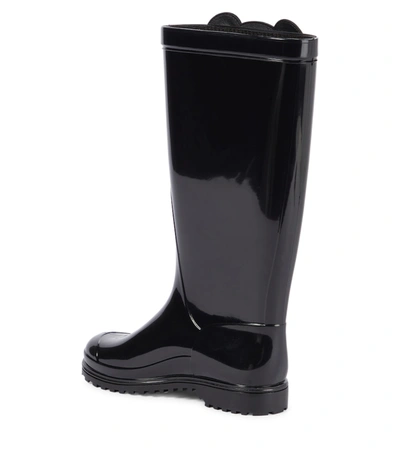 Shop Moschino Rubber Rain Boots In Black