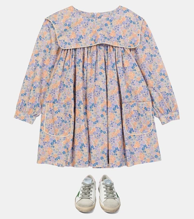 Shop Morley Oxo Floral Cotton Dress In Blue