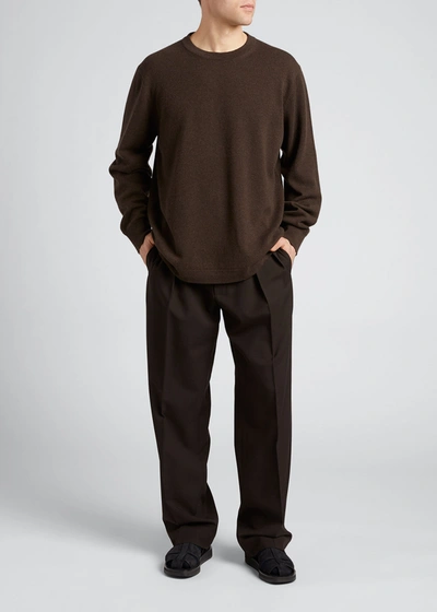 Shop The Row Men's Diatton Solid Cashmere Sweater In Dark Brown